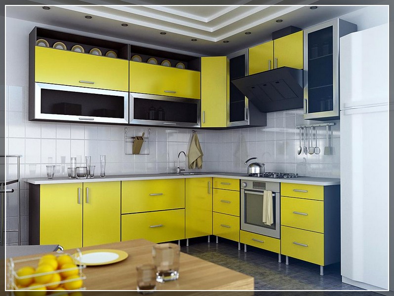 Жёлтая кухня: идей с фото интерьера кухни в желтых цветах